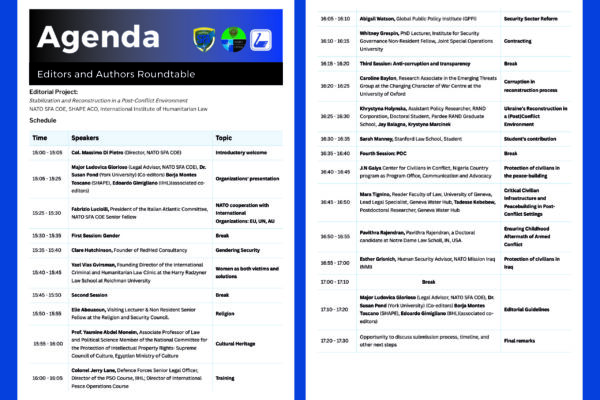 Roundtable on the “Stabilization and Reconstruction in a Post-Conflict Environment” publication